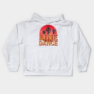 Vintage Line Dance Western Dance Logo Kids Hoodie